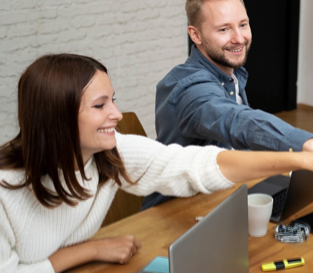 Professionals collaborating around a conference table